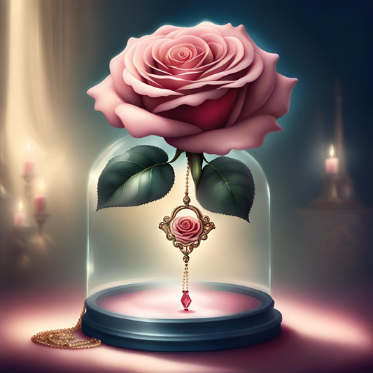 Elegance Personified: Preserved Rose with Necklace