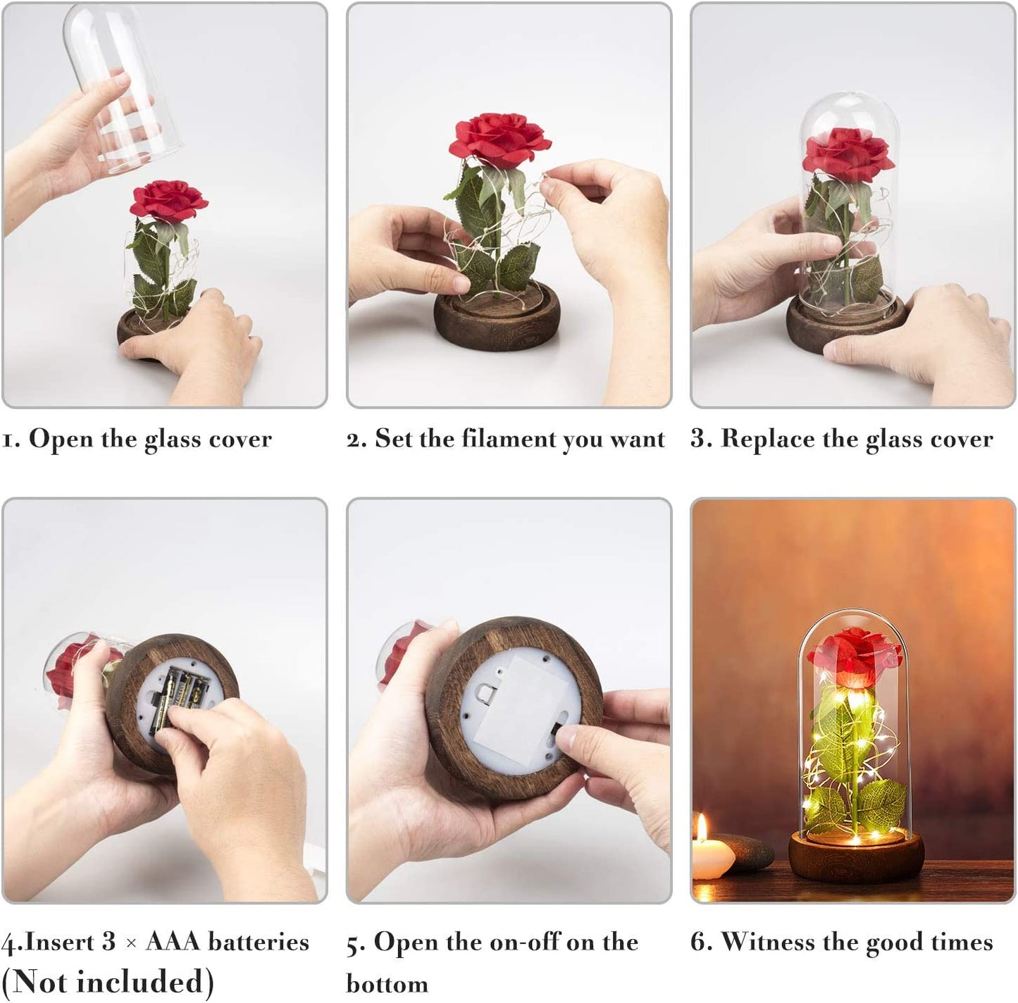 Forever Rose Flower with 20 LED Light