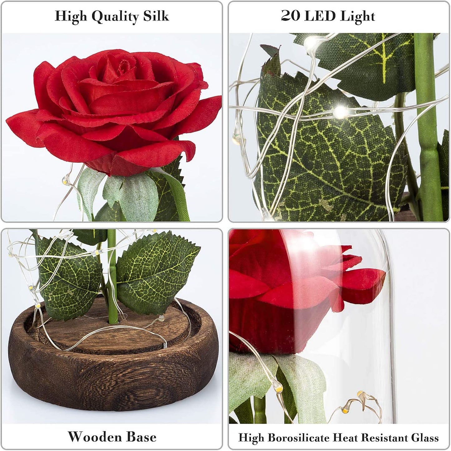 Forever Rose Flower with 20 LED Light